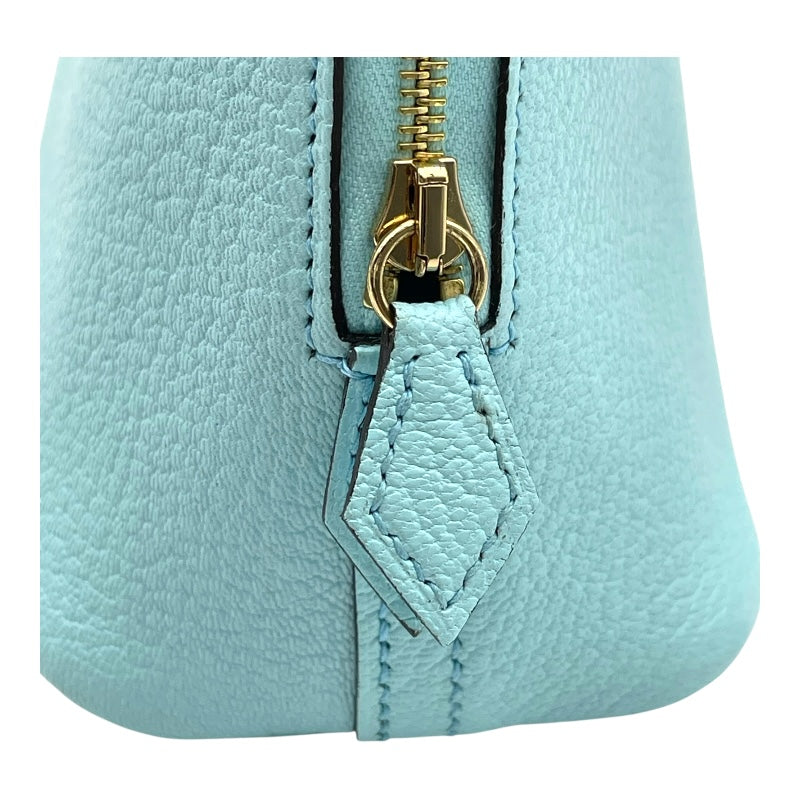 エルメス HERMES ボリードミニ □B刻 ブルーゼフィール GD金具 シェーブル レディース ショルダーバッグ