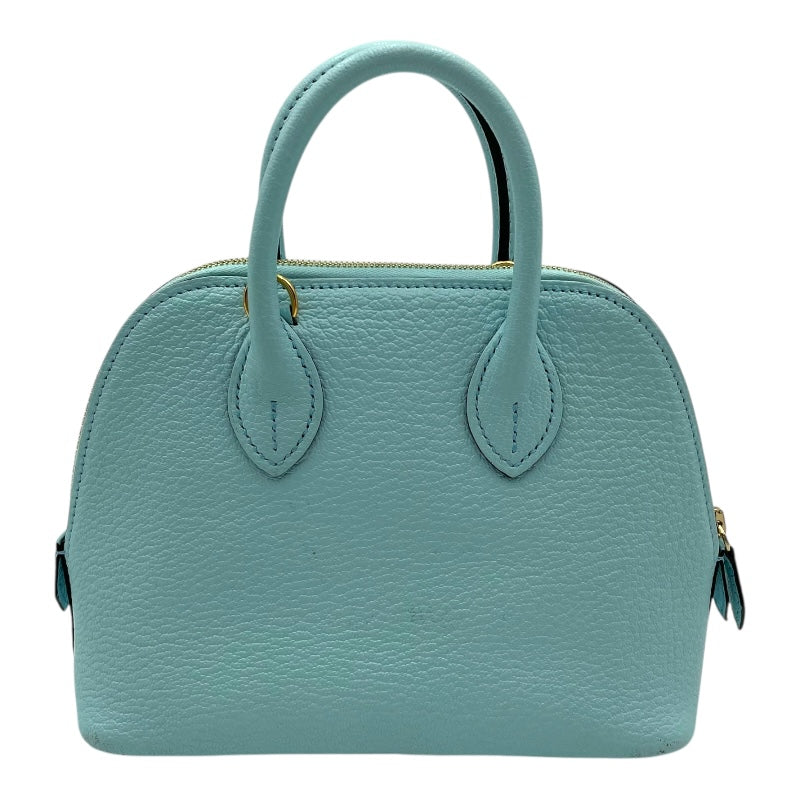 エルメス HERMES ボリードミニ □B刻 ブルーゼフィール GD金具 シェーブル レディース ショルダーバッグ