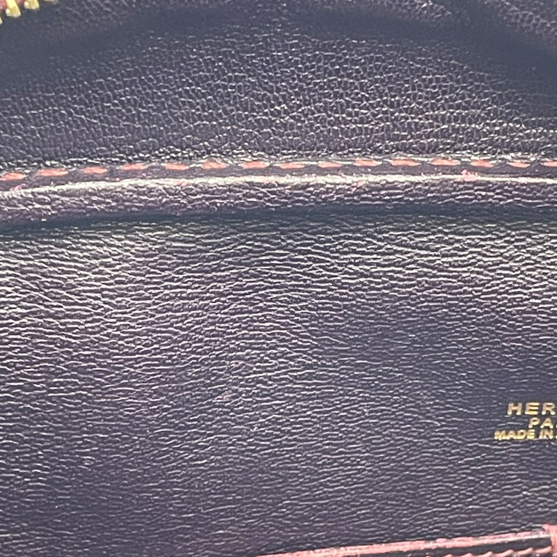 エルメス HERMES プリュム32 □G刻 ルージュアッシュ GD金具 ポロサスリセ ユニセックス ハンドバッグ