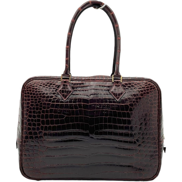 エルメス HERMES プリュム32 □G刻 ルージュアッシュ GD金具 ポロサスリセ ユニセックス ハンドバッグ