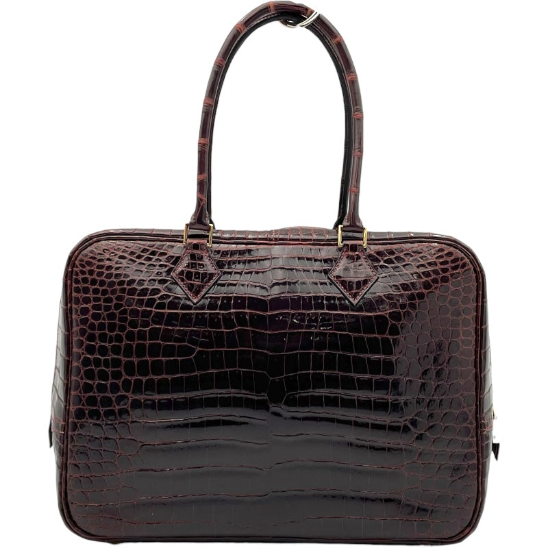 エルメス HERMES プリュム32 □G刻 ルージュアッシュ GD金具 ポロサスリセ ユニセックス ハンドバッグ