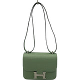 エルメス HERMES コンスタンス3 ミニ U刻 ヴェールデュー SV金具 アリゲーターマット レディース ショルダーバッグ