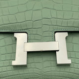 エルメス HERMES コンスタンス3 ミニ U刻 ヴェールデュー SV金具 アリゲーターマット レディース ショルダーバッグ