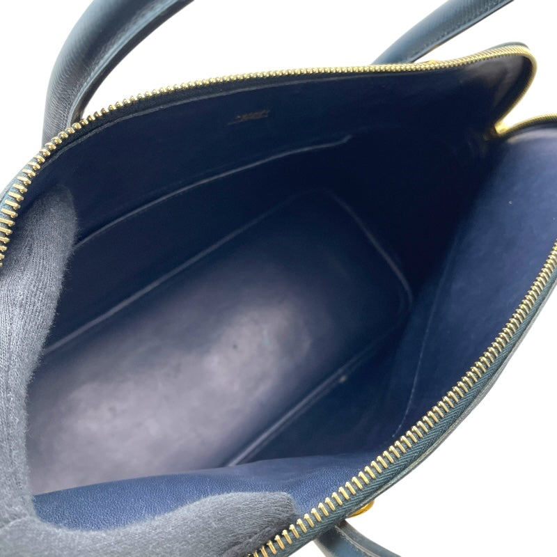 エルメス HERMES ボリード35 □D刻 ブルーインディゴ GD金具 クシュベル レディース ショルダーバッグ