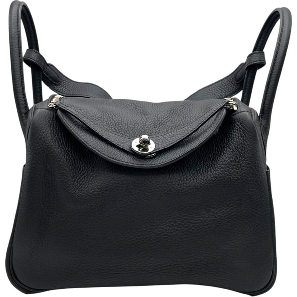 エルメス HERMES リンディ30 □Q刻 ブラック SV金具 トリヨン レディース ハンドバッグ