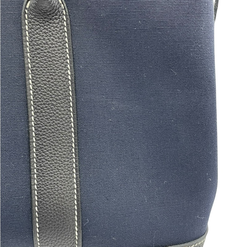 エルメス HERMES ガーデンパーティTPM □H刻 ネイビー SV金具 トワルオフィシエ レディース ハンドバッグ