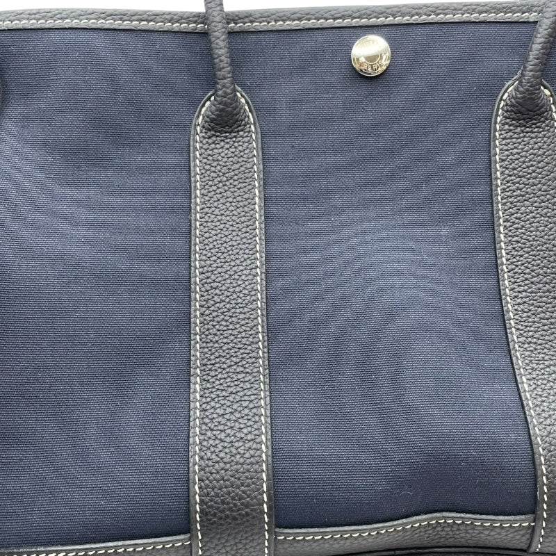 エルメス HERMES ガーデンパーティTPM □H刻 ネイビー SV金具 トワルオフィシエ レディース ハンドバッグ