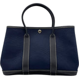 エルメス HERMES ガーデンパーティTPM □H刻 ネイビー SV金具 トワルオフィシエ レディース ハンドバッグ