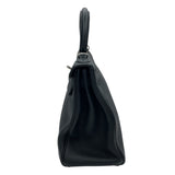 エルメス HERMES ケリー28 内縫い □M刻 ブラック SV金具 トリヨン レディース ショルダーバッグ