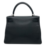 エルメス HERMES ケリー28 内縫い □M刻 ブラック SV金具 トリヨン レディース ショルダーバッグ