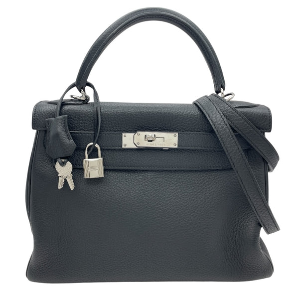 エルメス HERMES ケリー28 内縫い □M刻 ブラック SV金具 トリヨン