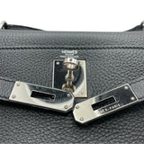 エルメス HERMES ケリー28 内縫い □M刻 ブラック SV金具 トリヨン レディース ショルダーバッグ