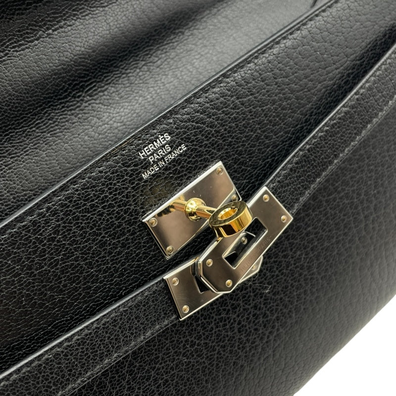 エルメス HERMES ケリートゥーゴー K刻 ブラック SVxGD金具 シェーブル レディース ショルダーバッグ