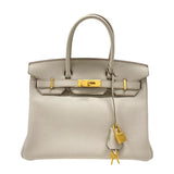 エルメス HERMES バーキン30 スペシャルオーダー Y刻 クレ×ゴールド マットゴールド金具 トリヨンクレマンス レディース ハンドバッグ