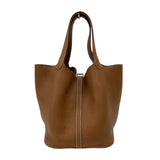 エルメス HERMES ピコタンロックMM U刻 ゴールド シルバー金具 トリヨンクレマンス レディース ハンドバッグ