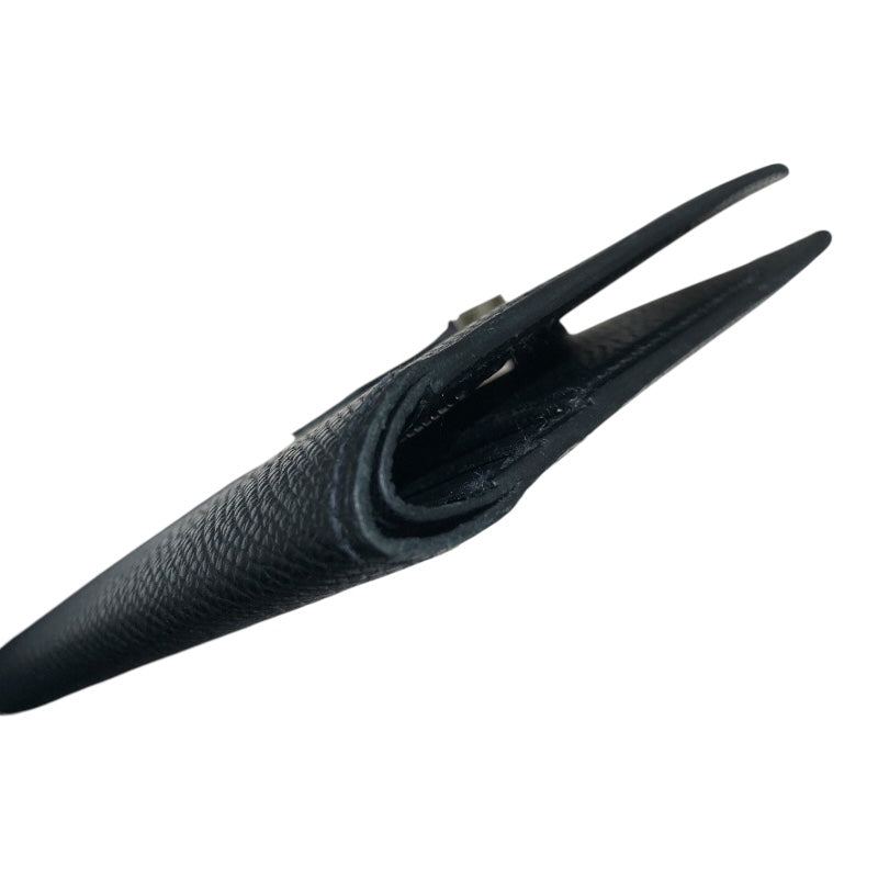 エルメス HERMES ベアンコンパクト W刻 ブラック エプソン ユニセックス 二つ折り財布