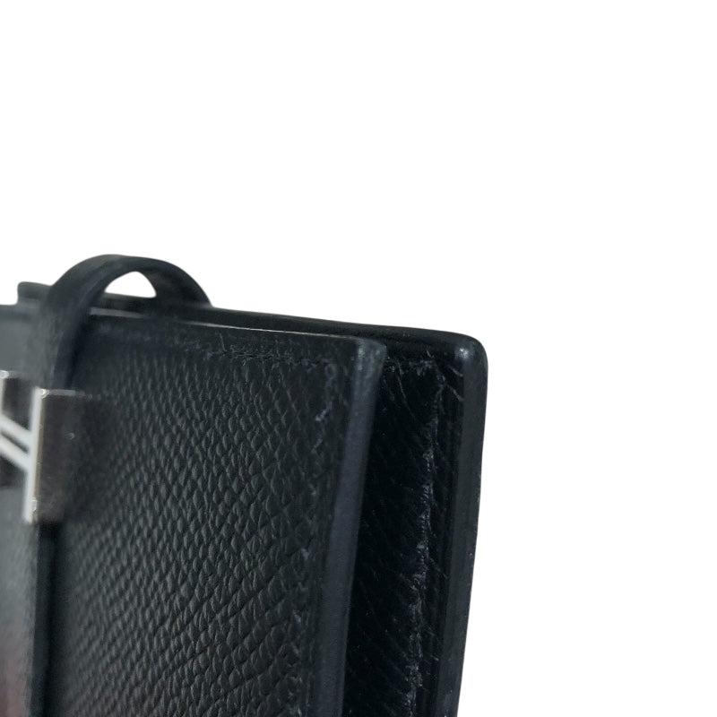 エルメス HERMES ベアンコンパクト W刻 ブラック エプソン ユニセックス 二つ折り財布