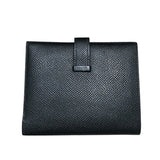 エルメス HERMES ベアンコンパクト W刻 ブラック エプソン ユニセックス 二つ折り財布