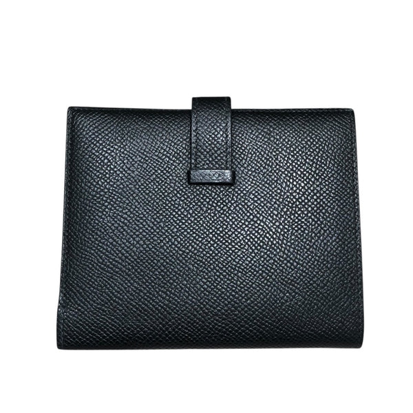 エルメス HERMES ベアンコンパクト W刻 ブラック エプソン ユニセックス 二つ折り財布
