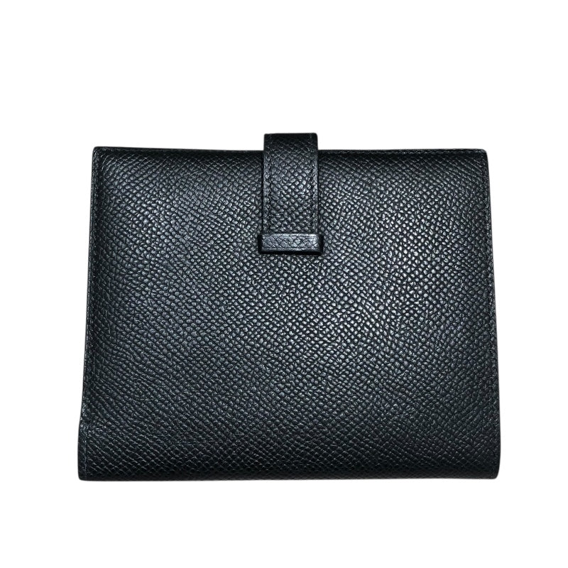 エルメス HERMES ベアンコンパクト W刻 ブラック エプソン ユニセックス 二つ折り財布