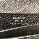 エルメス HERMES ベアンコンパクト W刻 ブラック エプソン ユニセックス 二つ折り財布