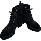 シャネル CHANEL ツイードショートブーツ G38514 ブラック ツイード レディース ブーツ