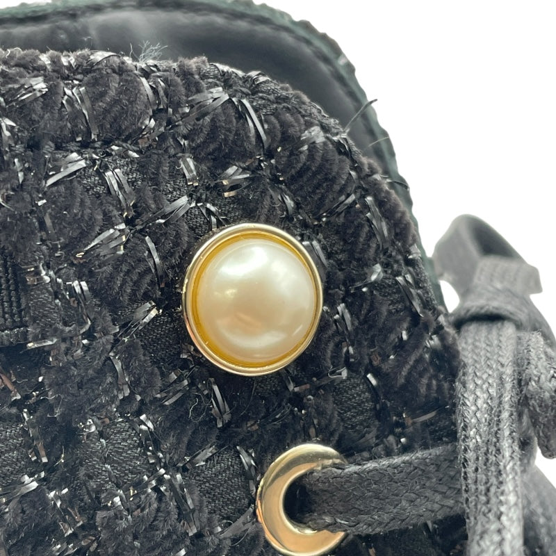 シャネル CHANEL ツイードショートブーツ G38514 ブラック ツイード
