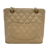 シャネル CHANEL PSTチェーントートバッグ A50994 14番台 ベージュ GD金具 キャビアスキン レディース トートバッグ