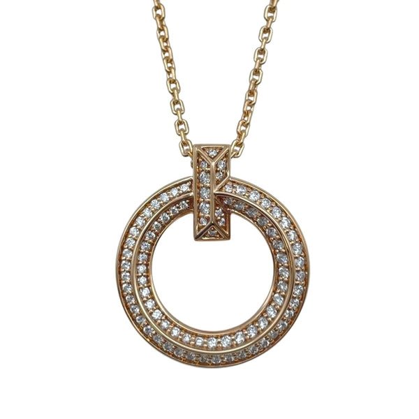 ティファニー TIFFANY＆CO Tワンサークルネックレス ピンクゴールド Au750 ジュエリー