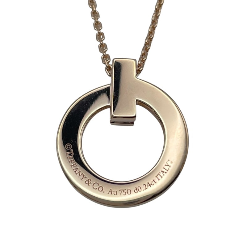ティファニー TIFFANY＆CO Tワンサークルネックレス ピンクゴールド Au750 ジュエリー