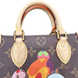 ルイ・ヴィトン LOUIS VUITTON オンザゴーBB　村上隆コラボ M13668 ブラウン PVC　レザー レディース ハンドバッグ