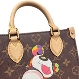 ルイ・ヴィトン LOUIS VUITTON オンザゴーBB　村上隆コラボ M13668 ブラウン PVC　レザー レディース ハンドバッグ