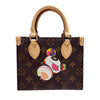 ルイ・ヴィトン LOUIS VUITTON オンザゴーBB　村上隆コラボ M13668 ブラウン PVC　レザー レディース ハンドバッグ