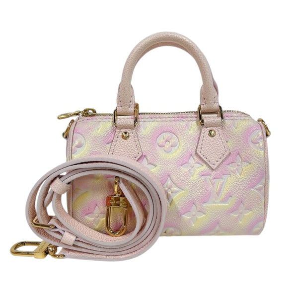 ルイ・ヴィトン LOUIS VUITTON ナノ・スピーディー M81508 ピンク/ゴールド金具 モノグラム・アンプラント レディース ショルダーバッグ ルイ・ヴィトン LOUIS VUITTON ナノ・スピーディー M81508 ピンク