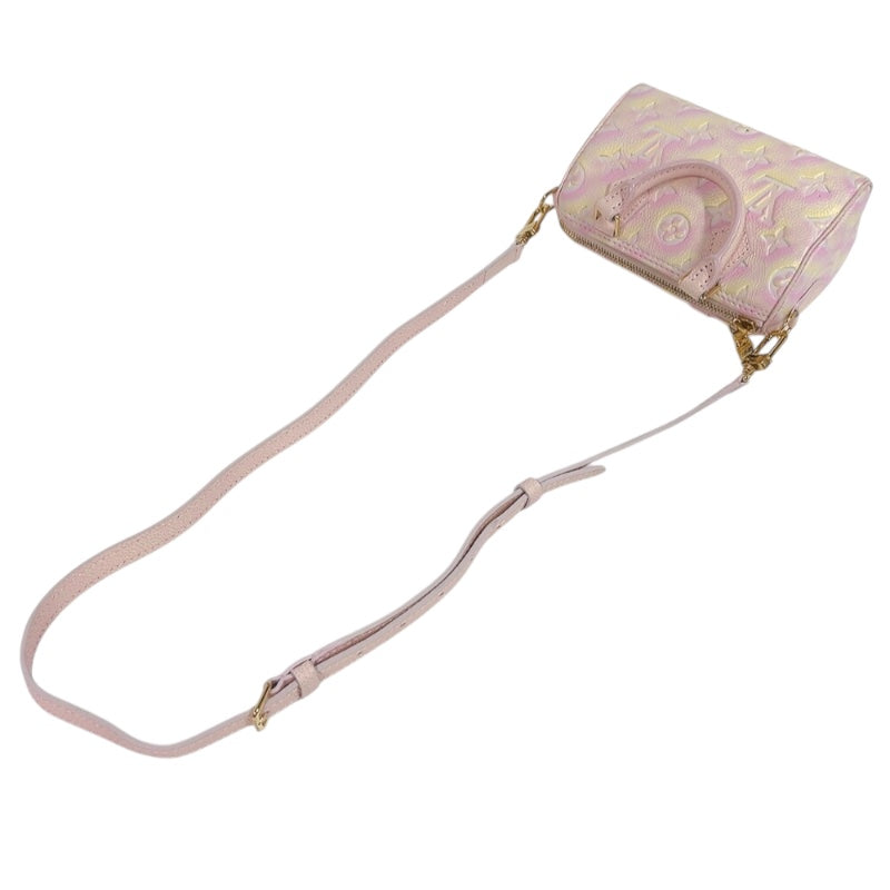 ルイ・ヴィトン LOUIS VUITTON ナノ・スピーディー M81508 ピンク/ゴールド金具 モノグラム・アンプラント レディース ショルダーバッグ ルイ・ヴィトン LOUIS VUITTON ナノ・スピーディー M81508 ピンク