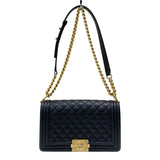 シャネル CHANEL ボーイシャネル25 A67086 ブラック ゴールド金具 キャビアスキン レディース ショルダーバッグ