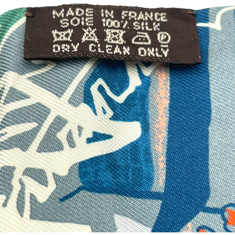 エルメス HERMES ツイリー ネイビー・グリーン シルク レディース