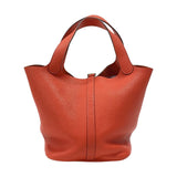 エルメス HERMES ピコタンロックMM □R刻 ルージュピヴォワンヌ シルバー金具 トリヨンクレマンス レディース ハンドバッグ