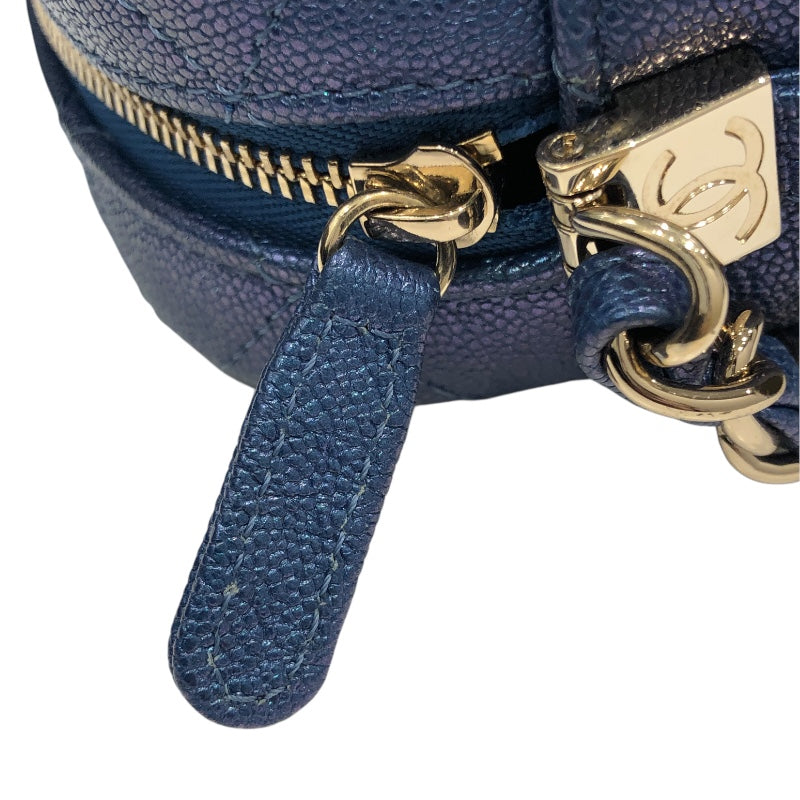 シャネル CHANEL マトラッセカメラケース A91796 メタリックブルー