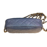 シャネル CHANEL マトラッセカメラケース A91796 メタリックブルー キャビア レディース ショルダーバッグ