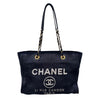 シャネル CHANEL ドーヴィル　チェーントートMM A67001 ネイビー デニム　GD金具　 レディース ハンドバッグ