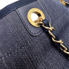 シャネル CHANEL ドーヴィル　チェーントートMM A67001 ネイビー デニム　GD金具　 レディース ハンドバッグ