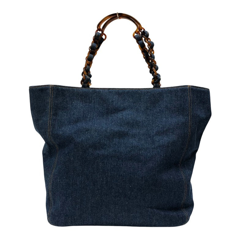 シャネル CHANEL ココマーク デニム トートバッグ ブルー デニム 