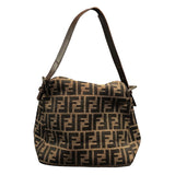 フェンディ FENDI ズッカマンマバケットバッグ ブラウン ジャガードキャンバス/レザー レディース ショルダーバッグ