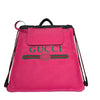 グッチ GUCCI ロゴプリント　ドローストリングナップサック 516639 ピンク レザー レディース リュック・デイパック