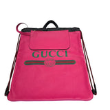 グッチ GUCCI ロゴプリント　ドローストリングナップサック 516639 ピンク レザー レディース リュック・デイパック