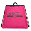 グッチ GUCCI ロゴプリント　ドローストリングナップサック 516639 ピンク レザー レディース リュック・デイパック