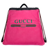 グッチ GUCCI ロゴプリント　ドローストリングナップサック 516639 ピンク レザー レディース リュック・デイパック