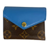 ルイ・ヴィトン LOUIS VUITTON ポルトフォイユ・ゾエ M63881 ブラウン×ブルー モノグラムキャンバス ユニセックス 二つ折り財布