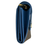 ルイ・ヴィトン LOUIS VUITTON ポルトフォイユ・ゾエ M63881 ブラウン×ブルー モノグラムキャンバス ユニセックス 二つ折り財布